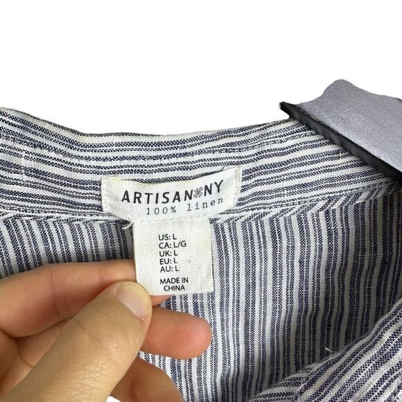 Artisanny 100% linen button down size large - Picture 3 of 4